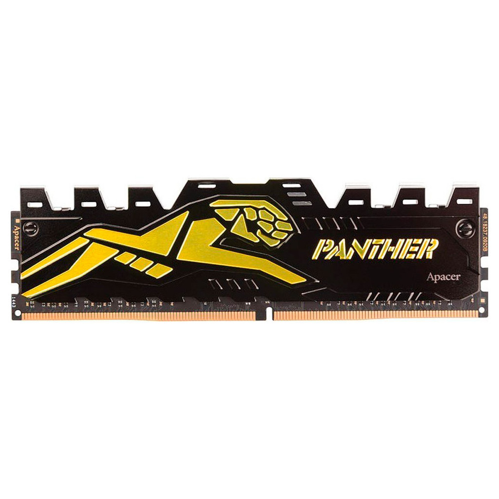 Модуль пам'яті для комп'ютера DDR4 8GB 3200 MHz Panther Black/Gold Apacer (AH4U08G32C28Y7GAA-1) - зображення 1