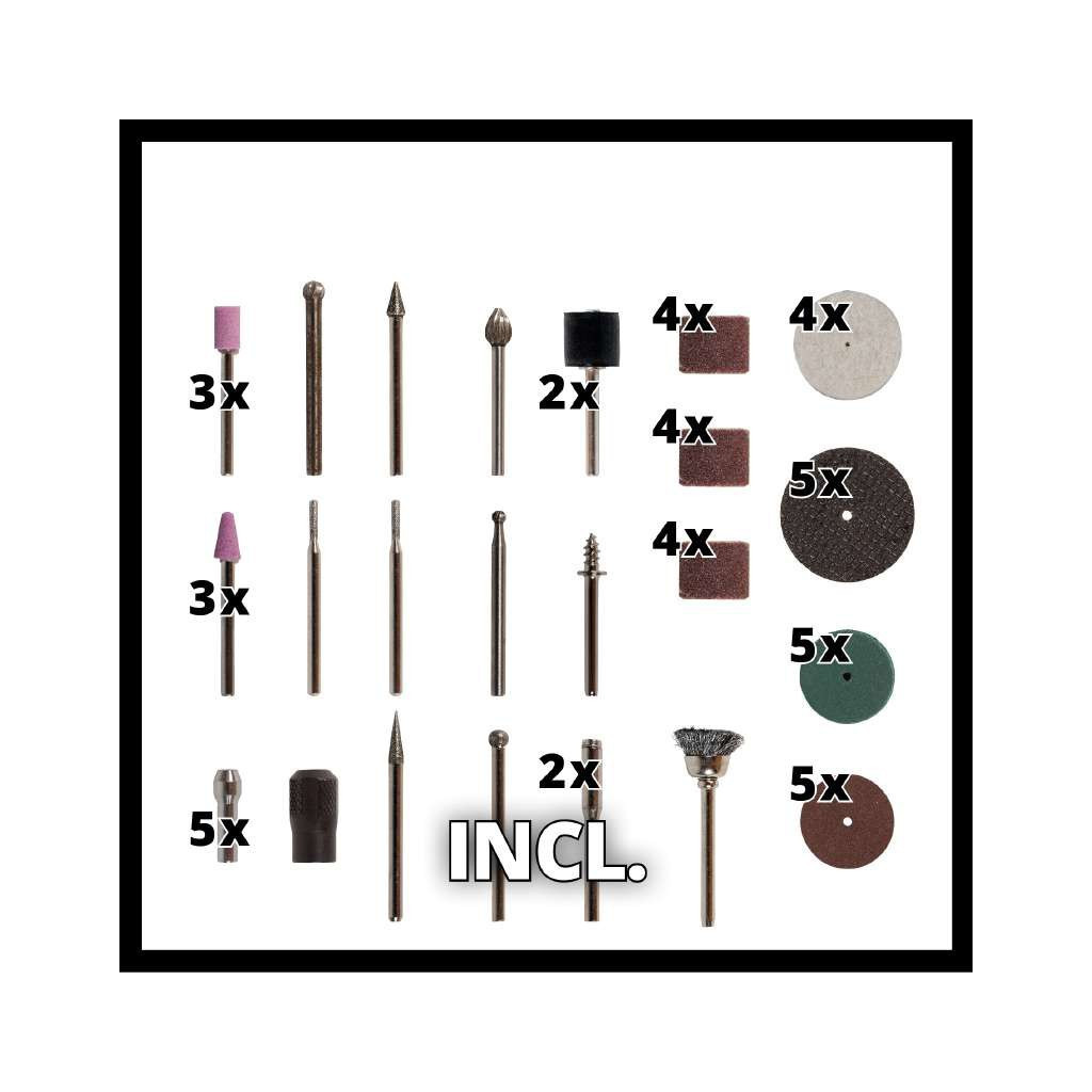 Гравер Einhell TE-MT 7.2LI 7.2В, 5500-26000об/хв, 51 насадка, 1.2кг (4419330) - зображення 7