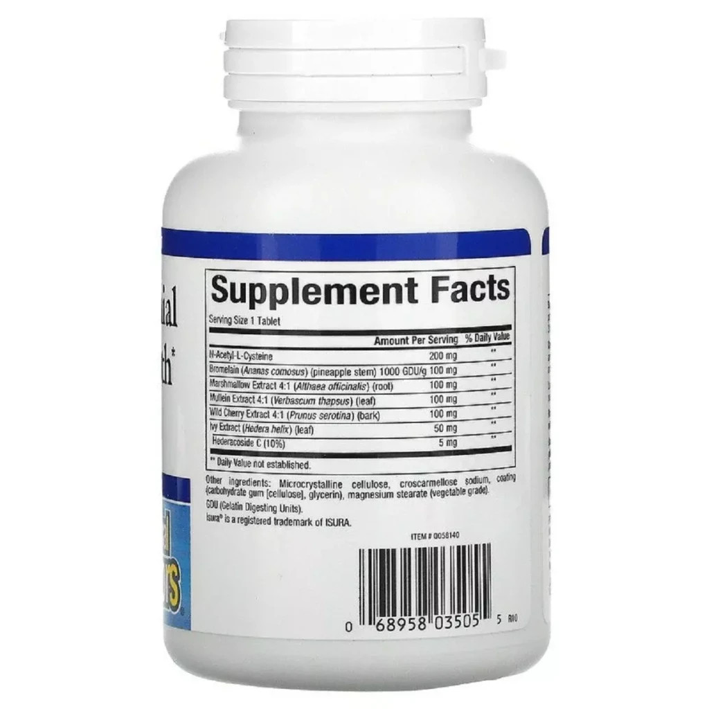 Вітамінно-мінеральний комплекс Natural Factors Здоров'я Дихальних Шляхів, Lung, Bronchial & Sinus Health, 90 Таблет (NFS-03505) - зображення 2