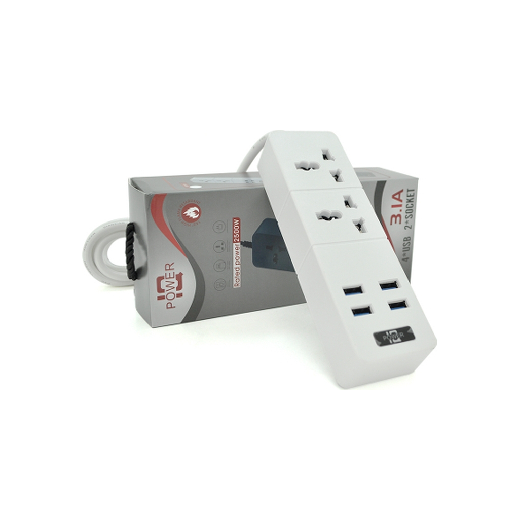 Мережевий фільтр живлення Voltronic TВ-Т07, 2роз, 4*USB White (ТВ-Т07-White) - зображення 2