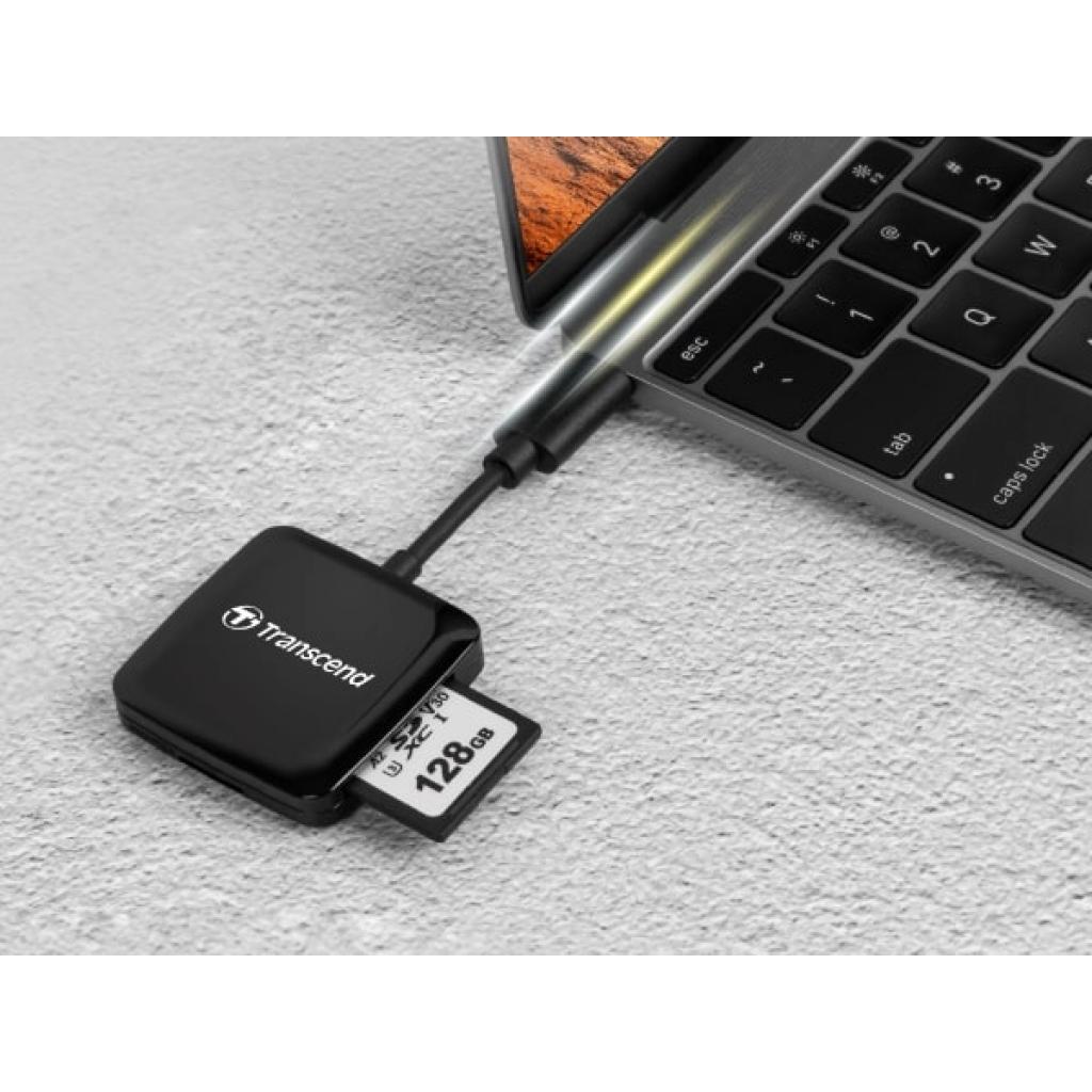 Зчитувач флеш-карт Transcend USB 3.2 Gen 1 Type-C SD/microSD Black (TS-RDC3) - зображення 5