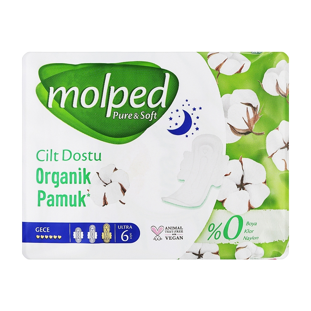 Гігієнічні прокладки Molped Pure&Soft Night 6 крапель 6 шт. (8690536842247) - зображення 1