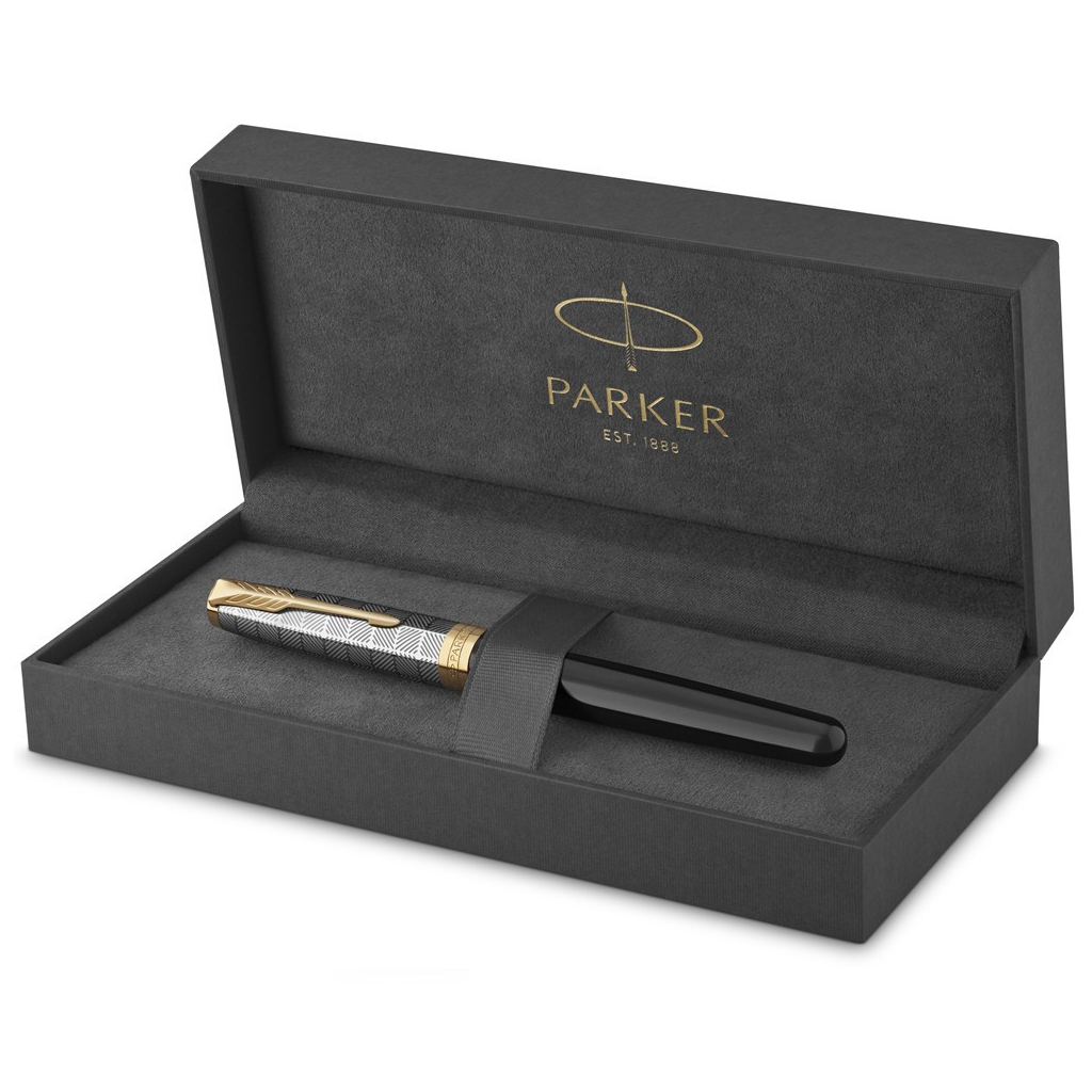 Ручка пір'яна Parker SONNET 17 Metal & Black Lacquer GT FP18 F (68 111) - изображение 5