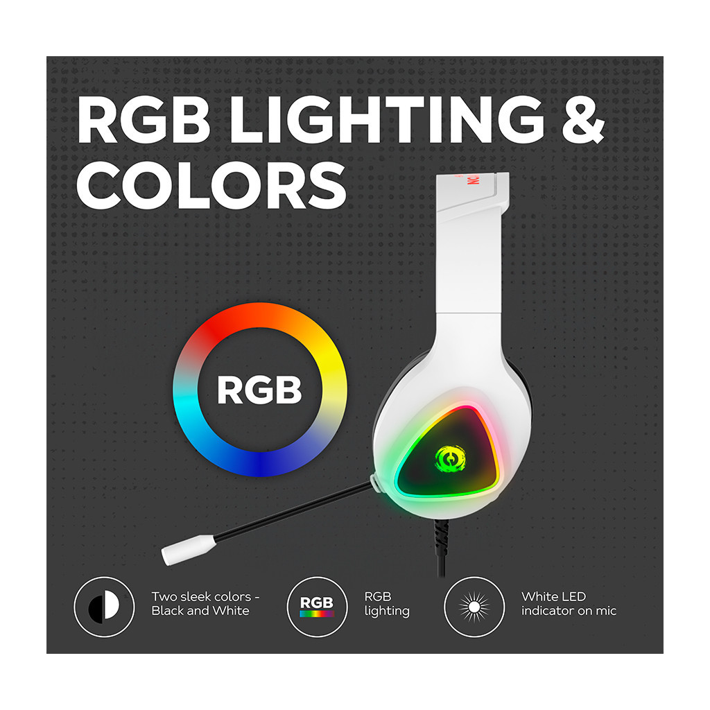 Навушники Canyon GH-6 Shadder Gaming 3.5 мм RGB White (CND-SGHS6W) - зображення 8
