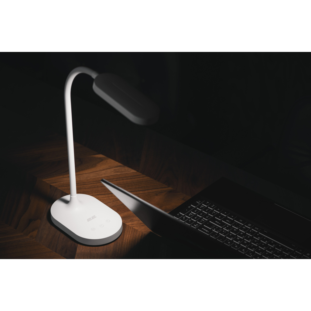 Настільна лампа 2E 9Вт 3000K 4000K 5700K 2200мАг USB-С без БЖ білий (2E-DL2236) - зображення 10