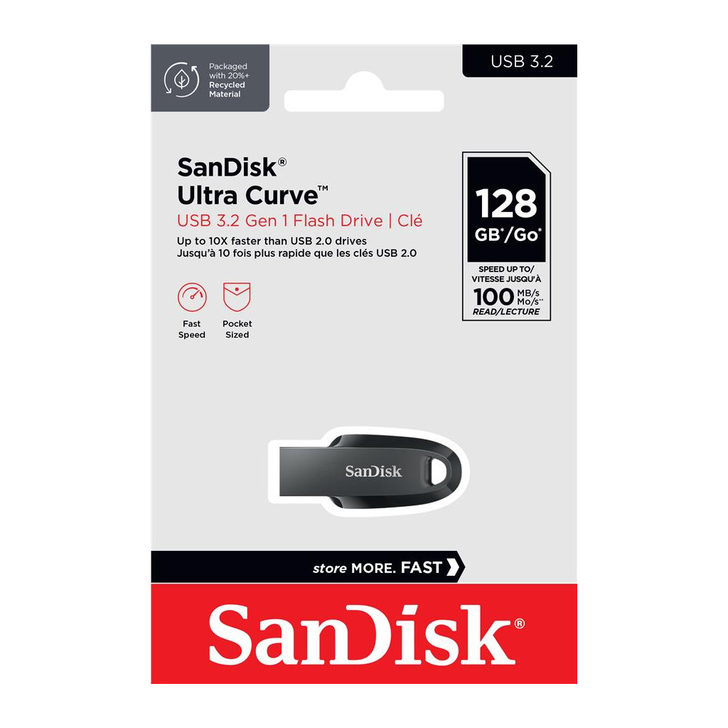 USB флеш накопичувач SanDisk 64GB Ultra Curve Black USB 3.2 (SDCZ550-064G-G46) - зображення 4