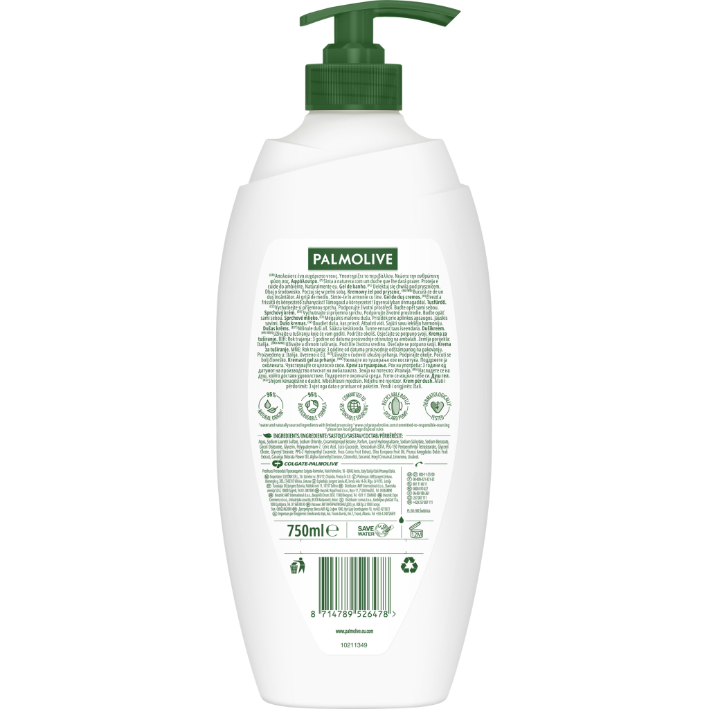 Гель для душу Palmolive Naturals Оливка та молочко Зволожувальний 750 мл (8714789526478) - зображення 2