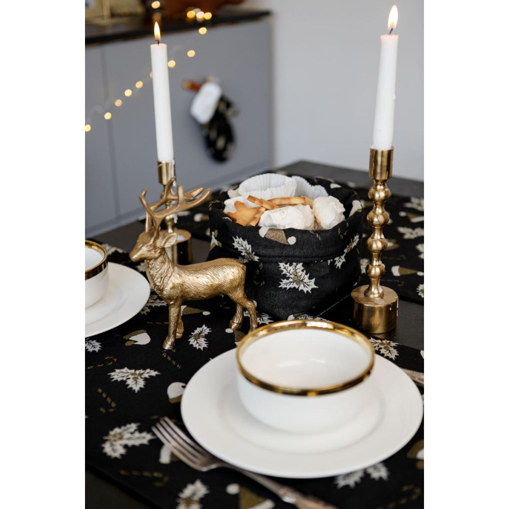 Доріжка на стіл Прованс Шапочки на чорному 40х180 см (036446) - зображення 8