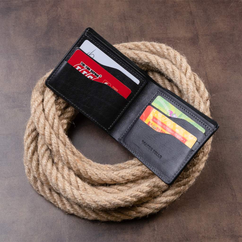 Портмоне Grande Pelle У гладкій шкірі Чорне (11311) - зображення 10