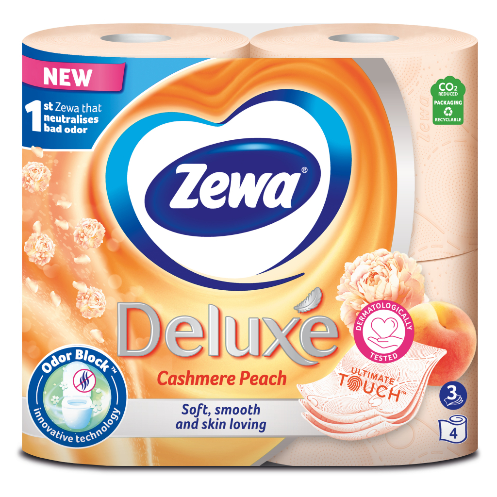 Туалетний папір Zewa Deluxe Персик 3 шари 4 рулони (9011111035769) - зображення 1