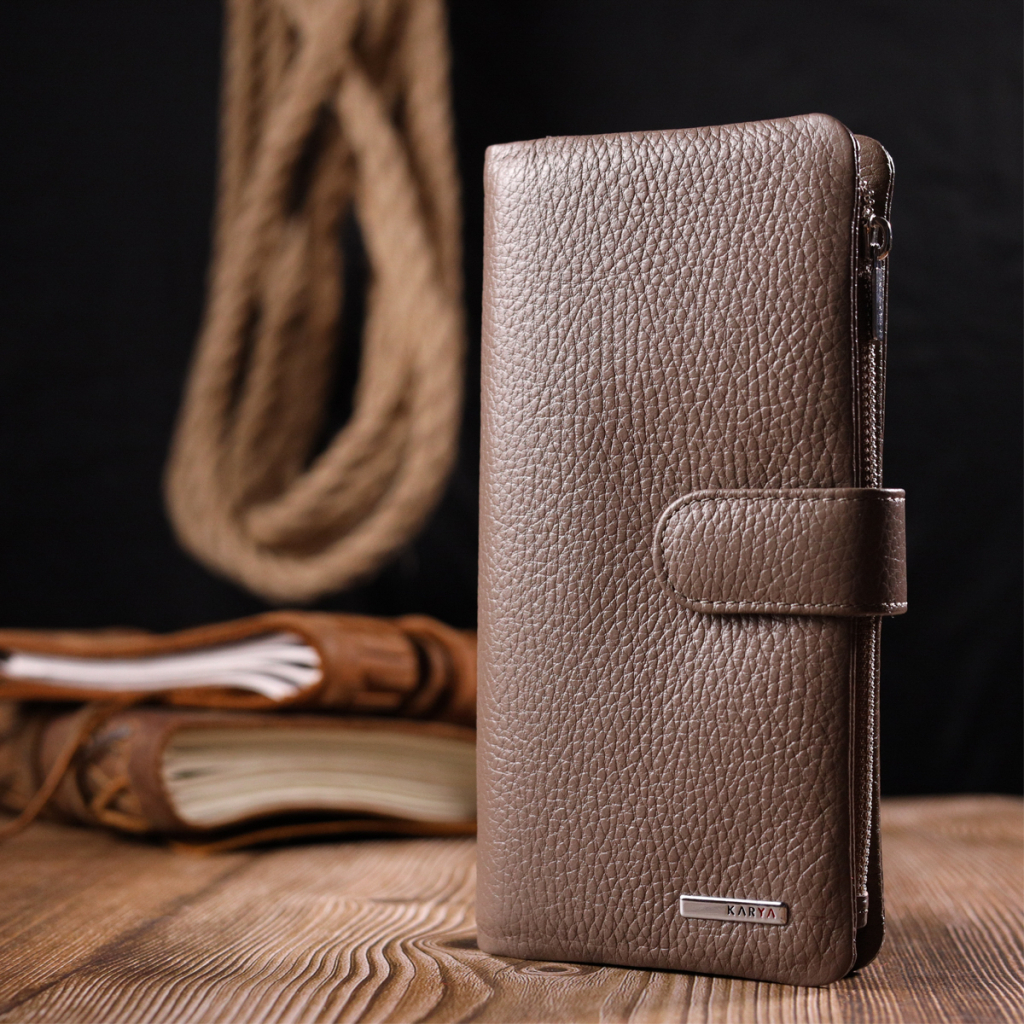 Портмоне Karya З натуральної шкіри Бежеве (20998) - зображення 9