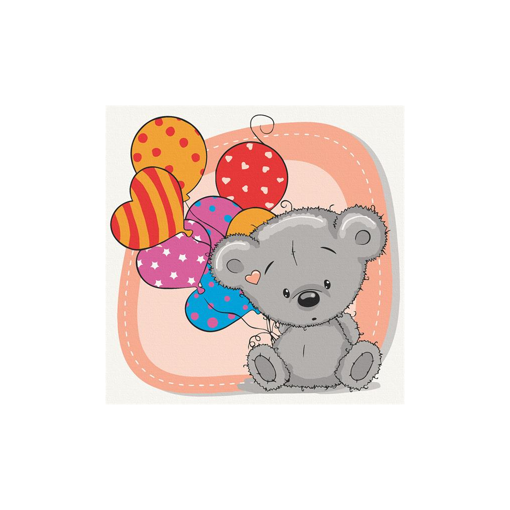 Картина по номерам ArtCraft Ведмежа з кульками 30х30 см (15538-AC) - зображення 1