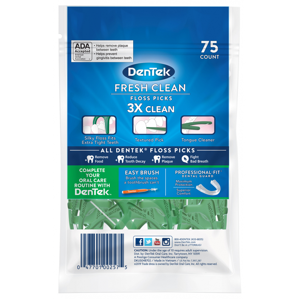Флос-зубочистки DenTek Освіжаюче очищення 75 шт. (47701002575) - зображення 2