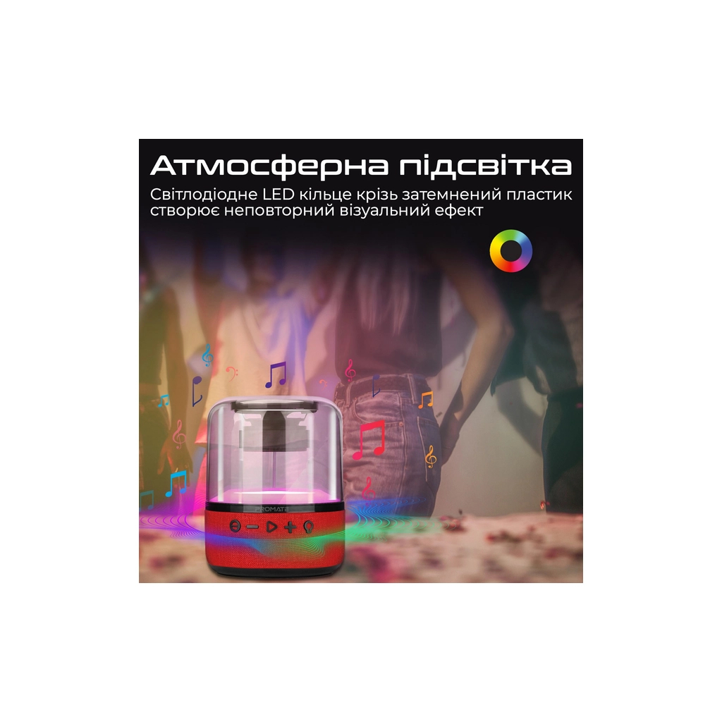 Акустична система Promate Glitz-L Red (glitz-l.red) - зображення 6