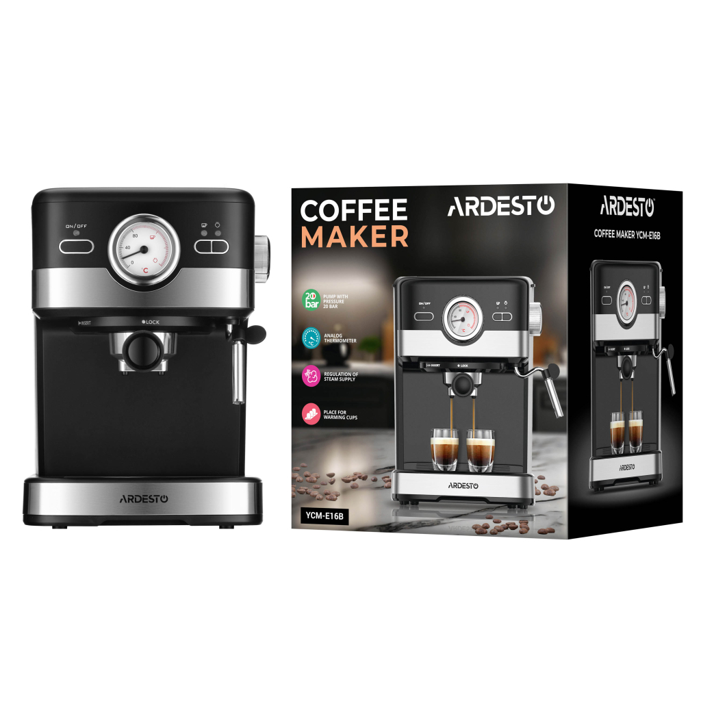 Ріжкова кавоварка еспресо Ardesto YCM-E16B - зображення 12