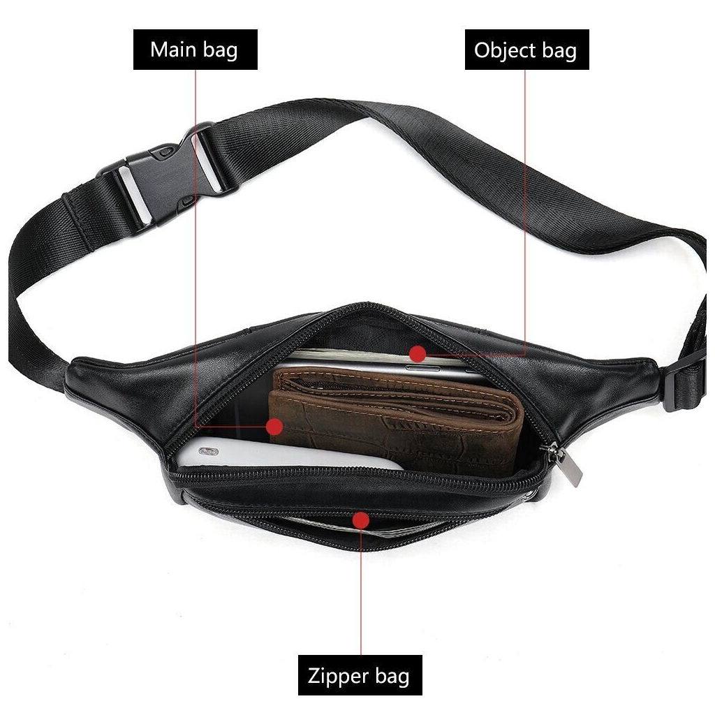 Сумка Vintage Бананка зі шкіри Чорна (14999) - зображення 5