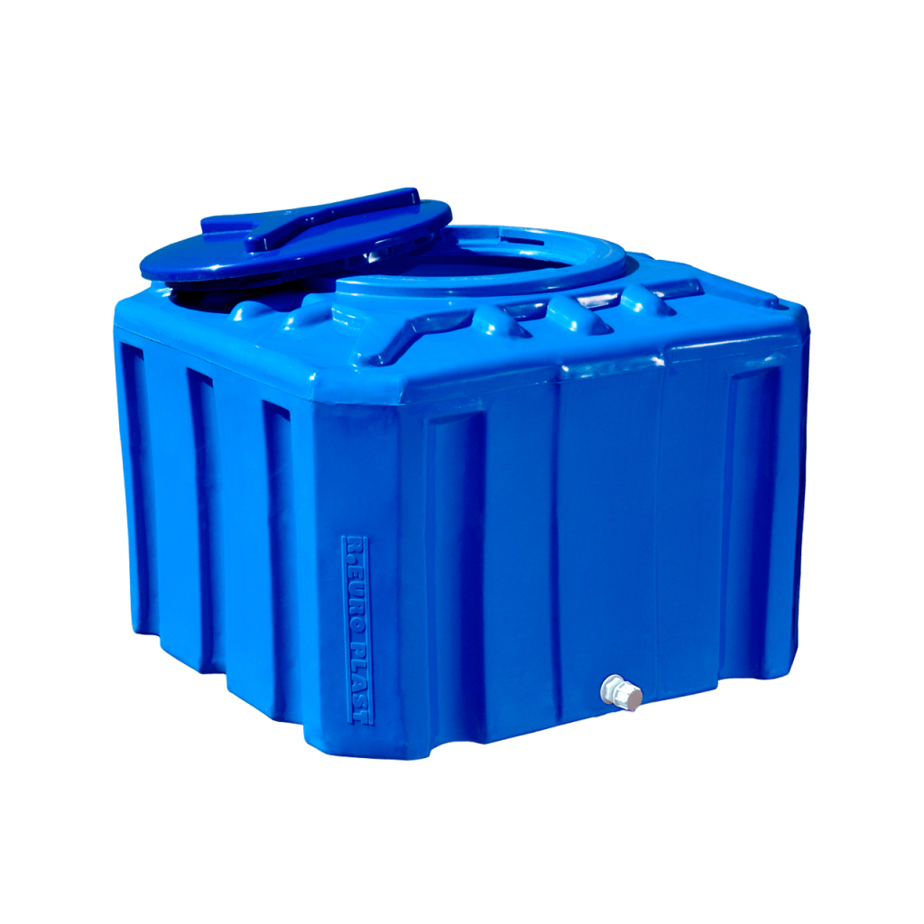 Ємність для води Рото Європласт квадратна харчова 200 л куб синя (15) - зображення 1