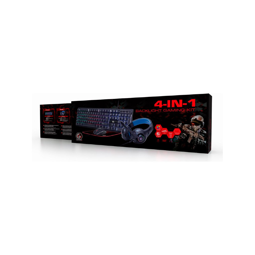 Комплект Gembird GGS-UMGL4-02-UA 4-в-1 RGB Black - зображення 6