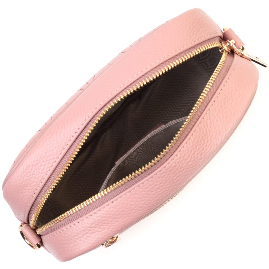 Сумка Vintage Стьобана жіноча з натуральної шкіри Рожева (22614) - зображення 9