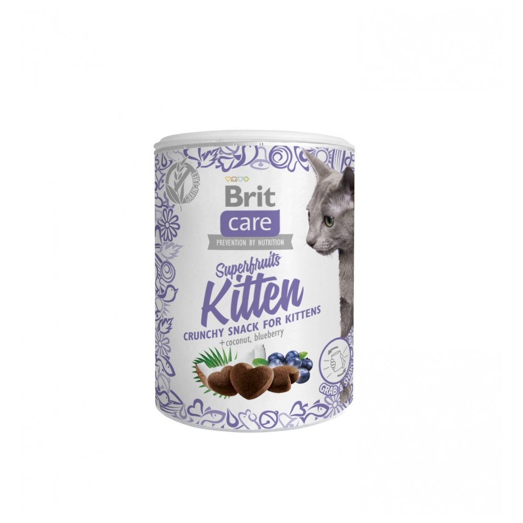 Ласощі для котів Brit Care Cat Snack Superfruits Kitten 100 г (8595602521425) - изображение 1
