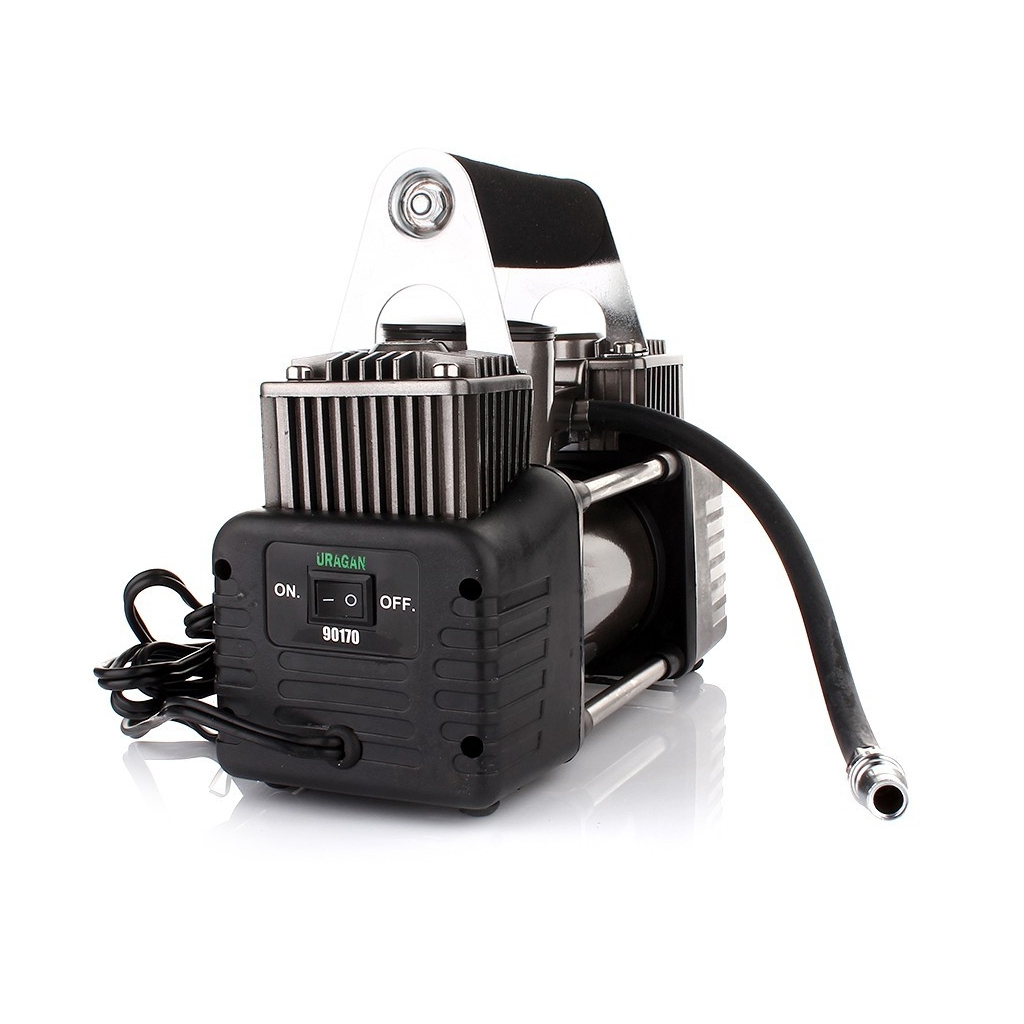 Автомобільний компресор URAGAN 2-х цил. на АКБ 85 л/хв (90170) - зображення 2