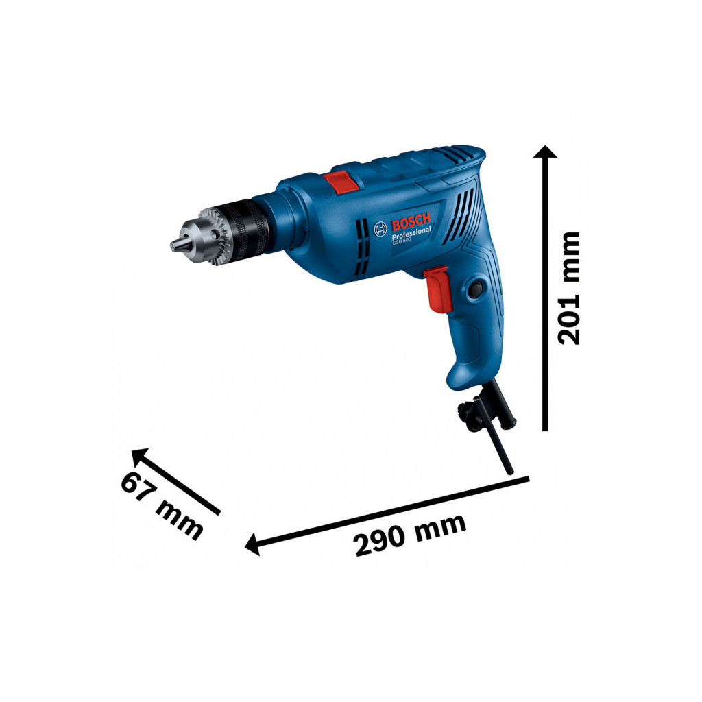 Дриль Bosch GSB 600, 600Вт, 1-10 мм, 3000 об/хв, 48000 уд/хв (0.601.1A0.320) - изображение 7