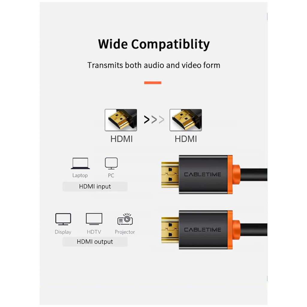 Кабель мультимедійний HDMI M to HDMI M 1.0m V2.0 4K60Hz Cabletime (CA915293) - зображення 6