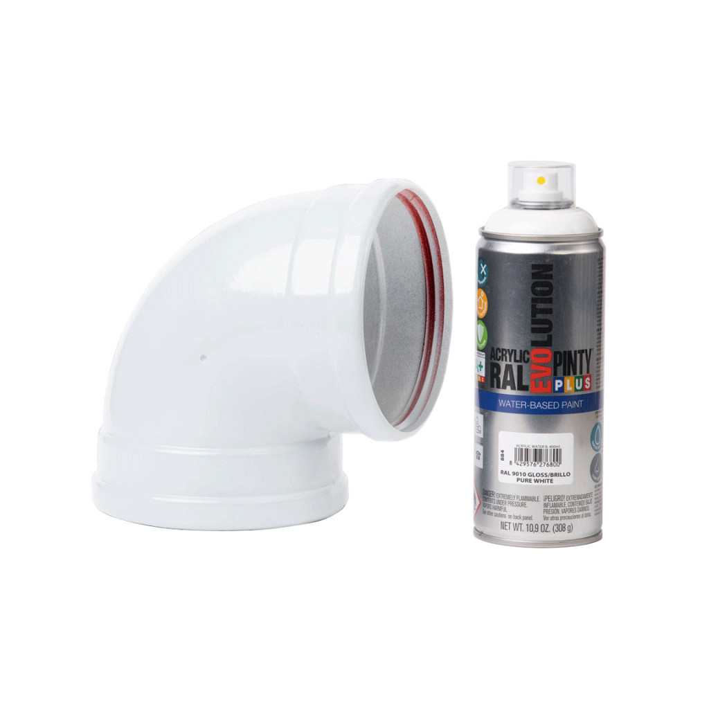 Фарба-аерозоль Pintyplus на водній основі Evolution Ral 9010, Білий, глянцевий, 400 мл (8429576276800) - зображення 2