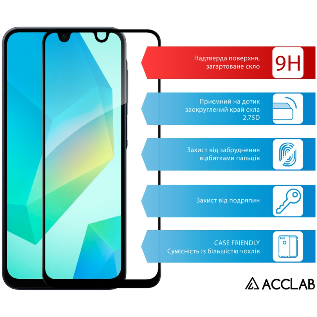 Скло захисне ACCLAB Full Glue Samsung A16 Black (1283126598821) - зображення 3