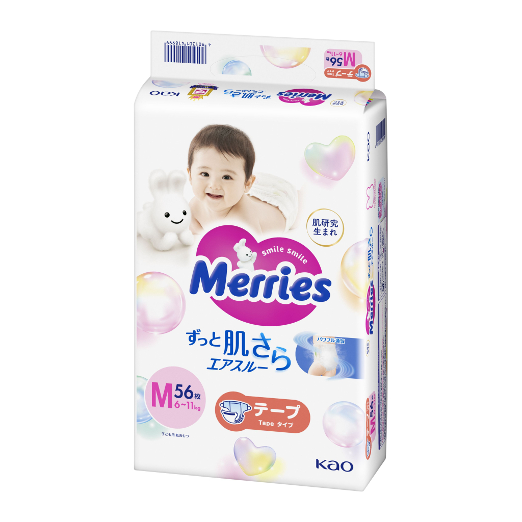Підгузки Merries розмір M (6-11 кг) 56 шт (4901301418999) - зображення 6