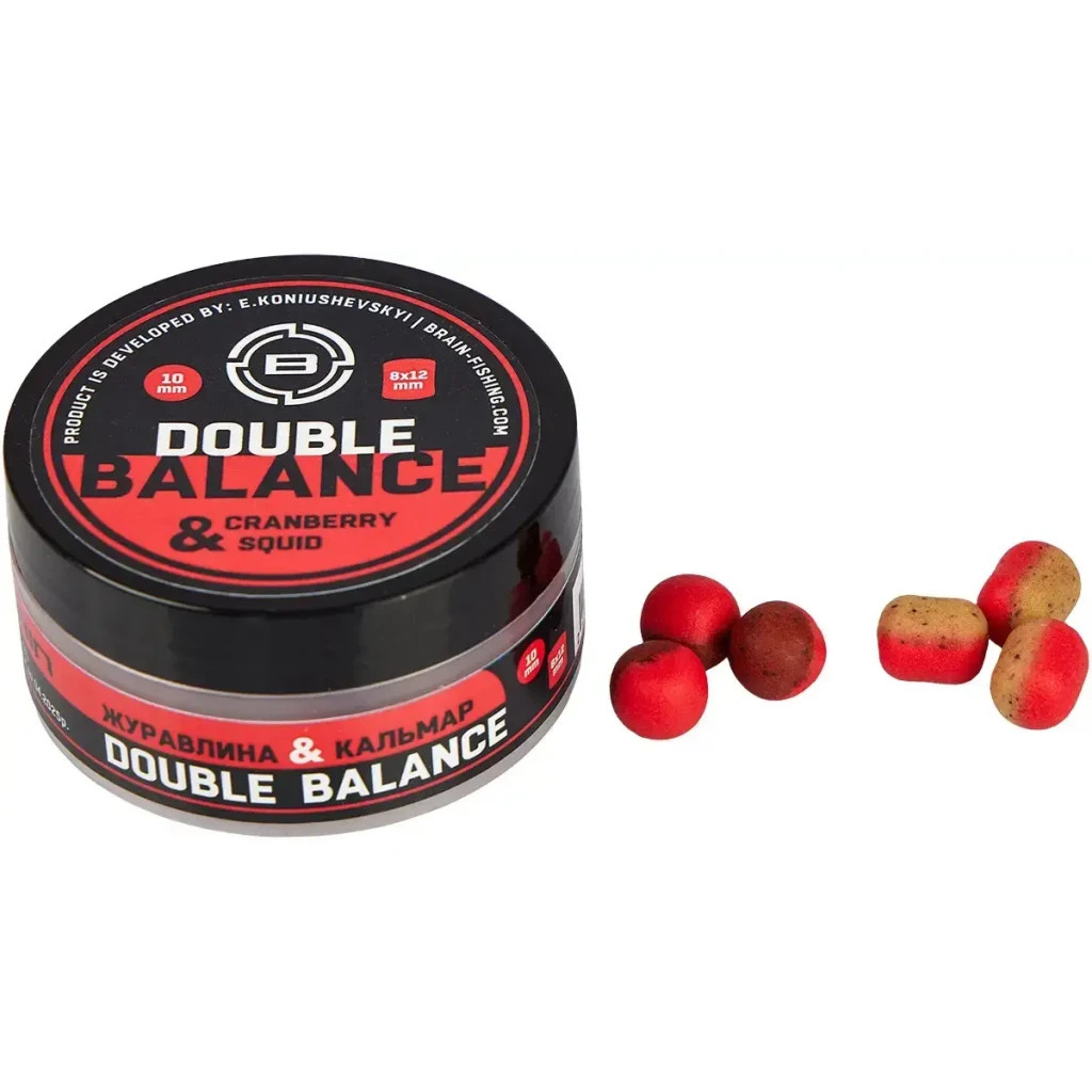 Бойл Brain fishing Double Balance Cranberry Squid (журавлина + кальмар) 12+10х14mm (1858.21.72) - зображення 1