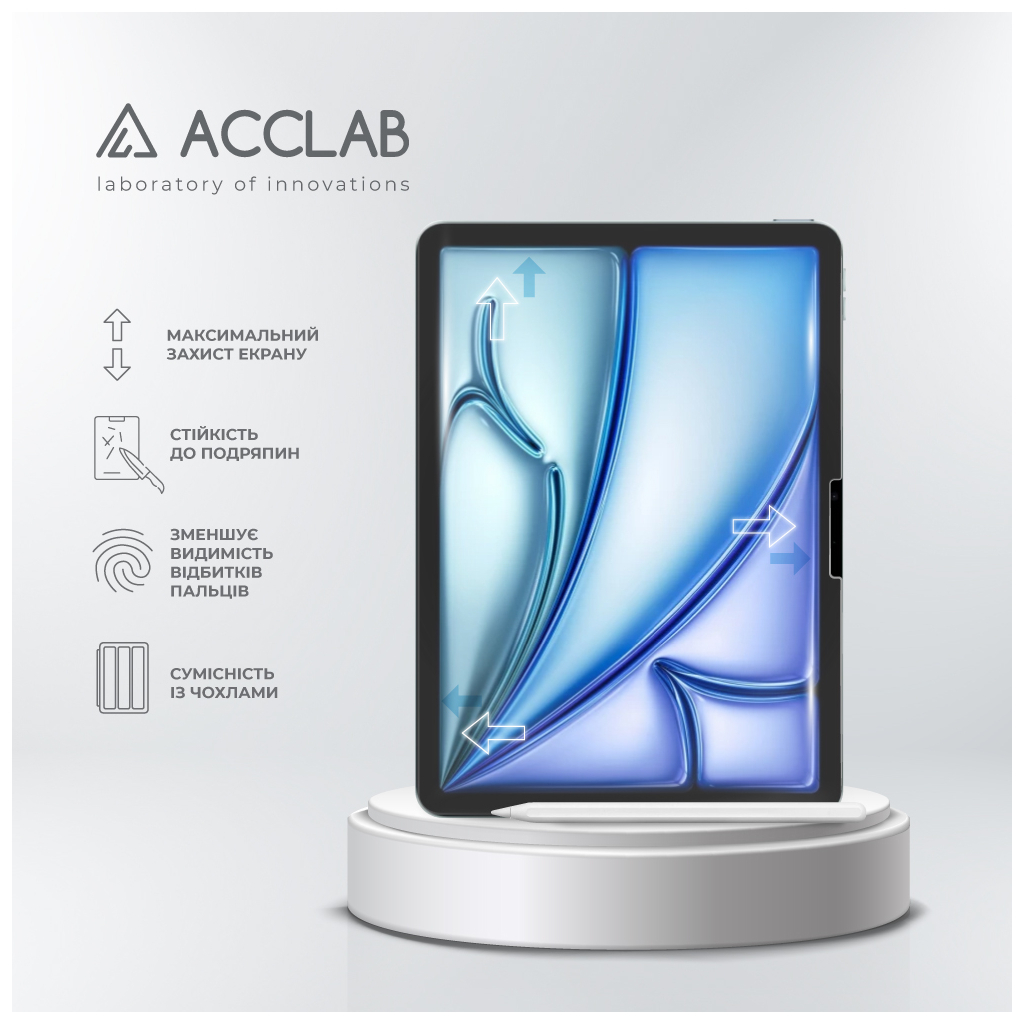 Скло захисне ACCLAB Full Glue Apple iPad Air 11 (2024) (1283126593703) - зображення 4