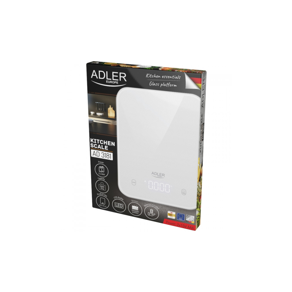 Ваги кухонні Adler AD 3181 white - зображення 3