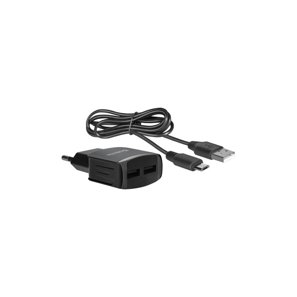 Зарядний пристрій Defender UPС-21 2xUSB,5V/2.1А кабель microUSB (83581) - зображення 4