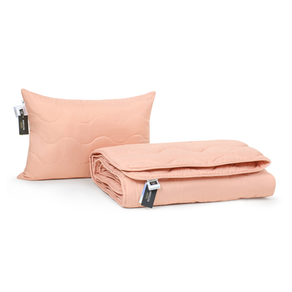 Ковдра MirSon Набір бавовняний Всесезонний №1748 Eco Light Coral Ковдра 200x220+2 подушки 50x70 середні (2200003710809) - зображення 4
