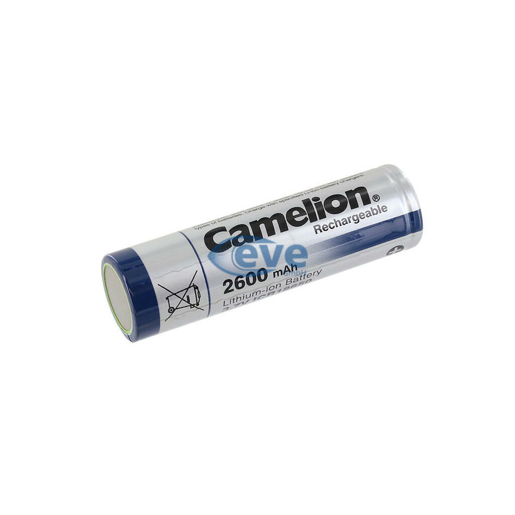 Акумулятор 18650 2600mAh, FlatTop, 3.7V, Bulk Camelion (ICR18650F-26) - зображення 1