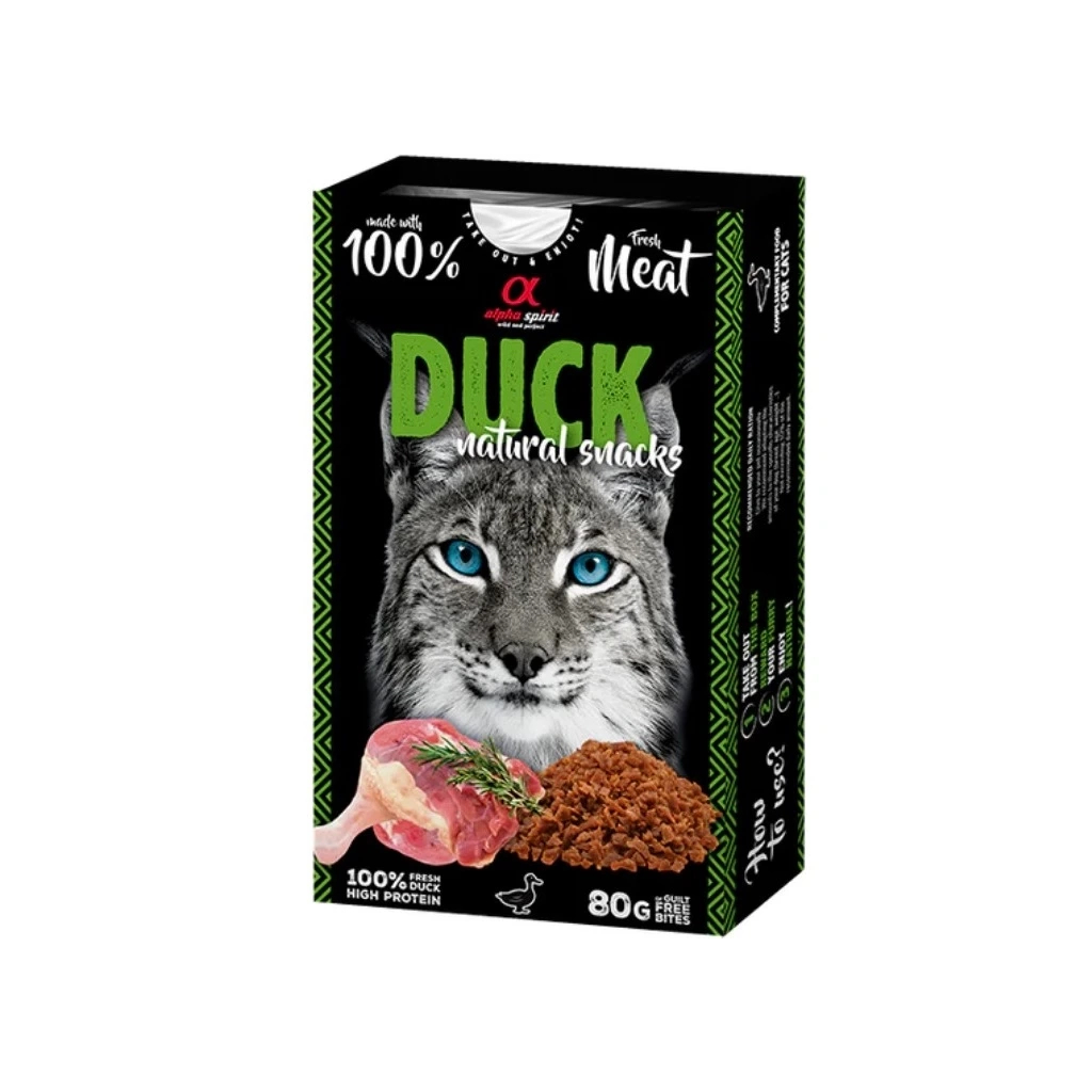 Ласощі для котів Alpha Spirit Cat Duck Natural Snacks з качкою 80 г (8436586311827) - зображення 1