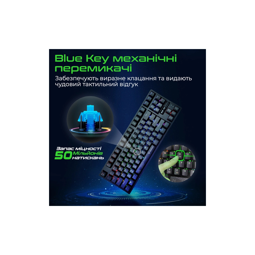 Клавіатура Vertux VertuPro-80 Wireless/USB Black (vertupro-80.black) - зображення 3