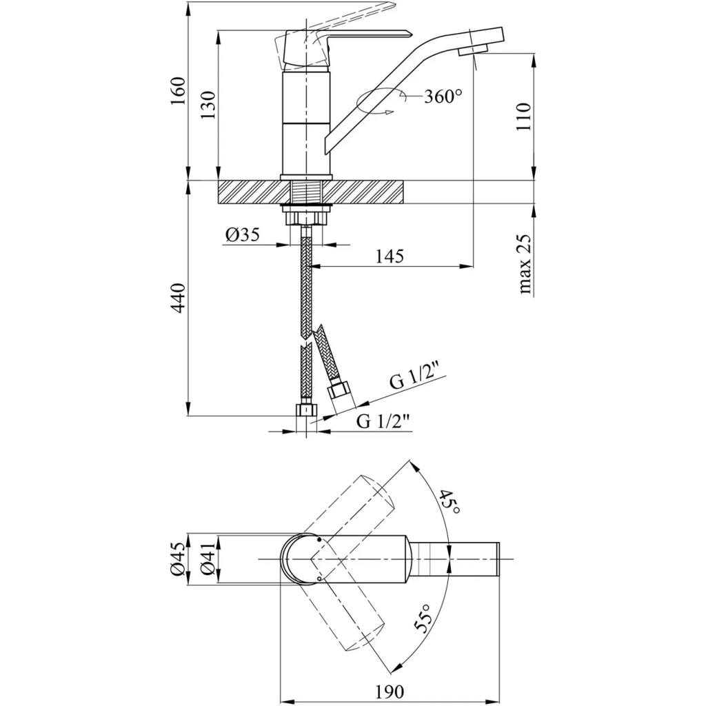 Змішувач Kroner Armada-W011 (CV024324) - изображение 7