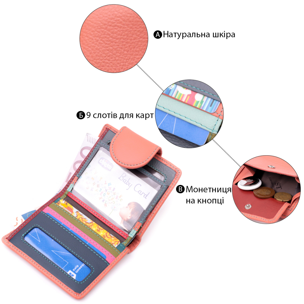 Гаманець ST Leather Шкіряний Помаранчевий (19458) - зображення 4