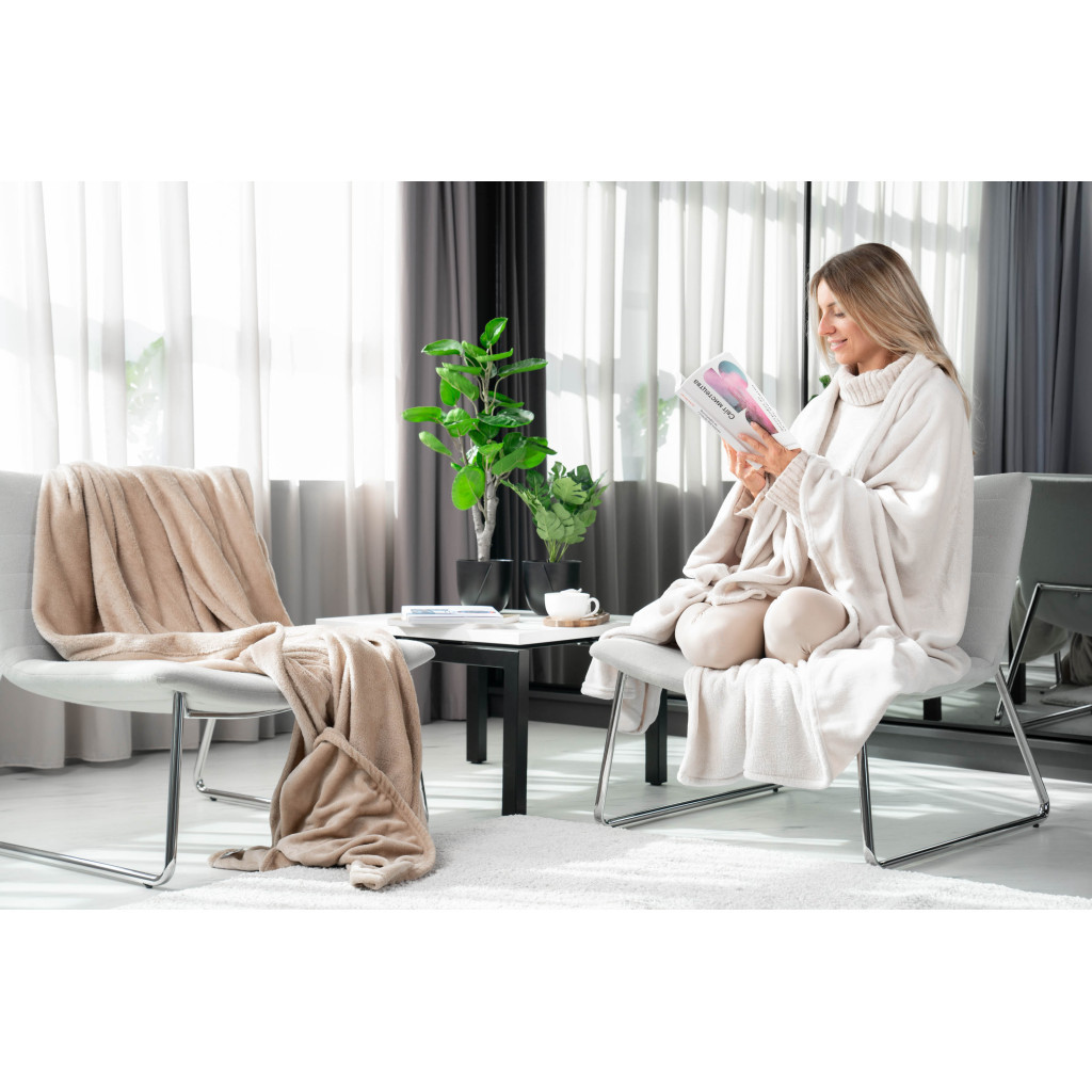 Плед Ardesto Flannel айворі 200х220 см (ART0202SB) - зображення 7