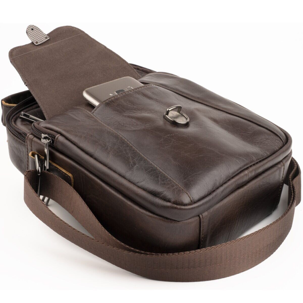 Сумка Vintage Зі щільної шкіри Коричнева (14996) - зображення 10