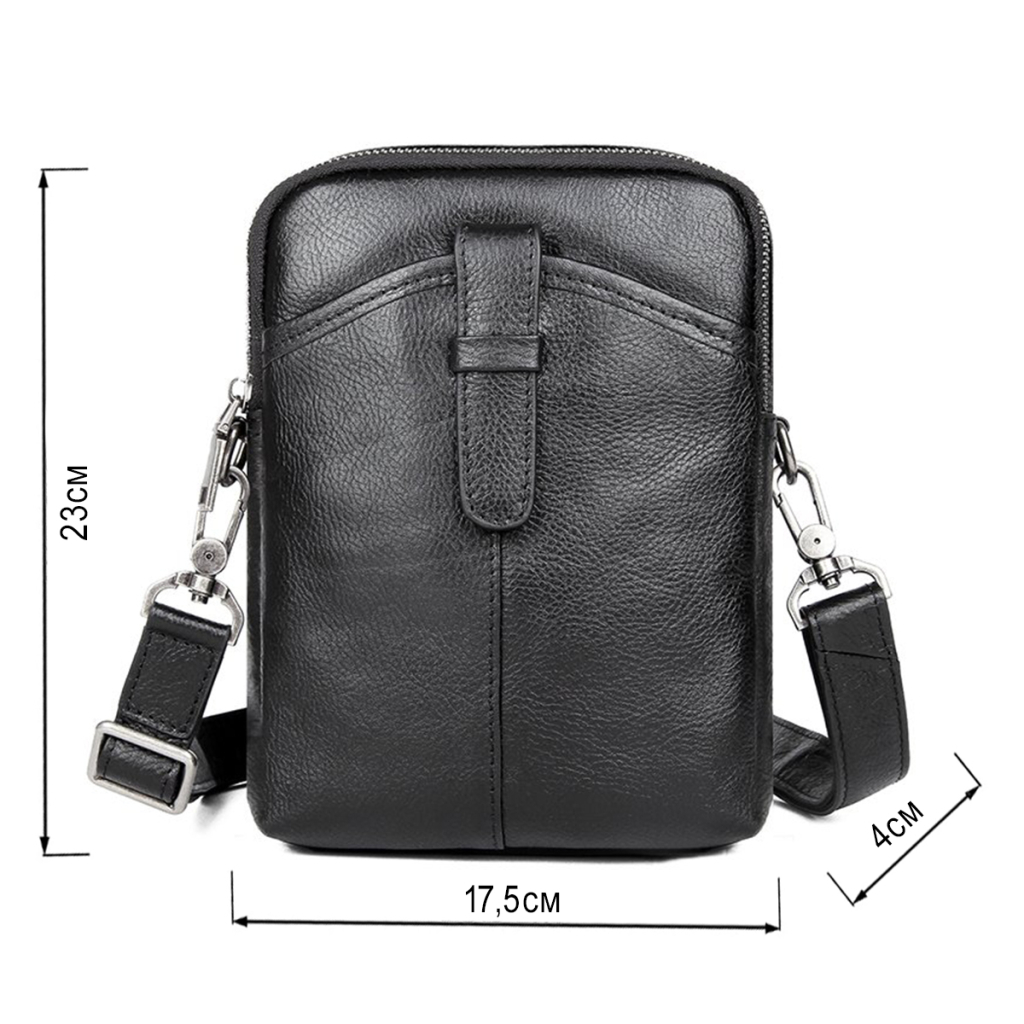 Сумка Vintage Шкіряна флотар Чорна (14969) - зображення 3