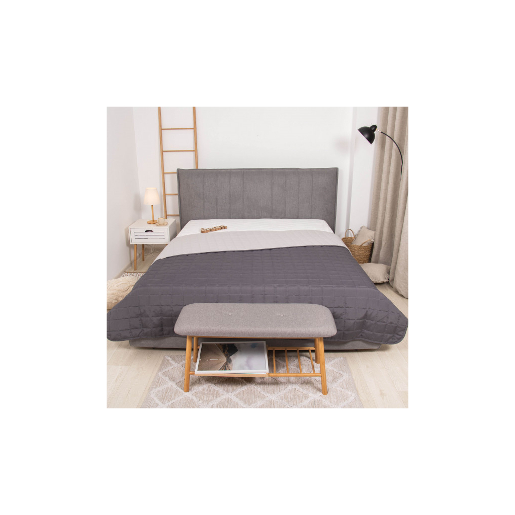 Покривало Viluta стьобане двустороннє Дует Графіт 210х240 (duet_grafit_210x240) - зображення 1