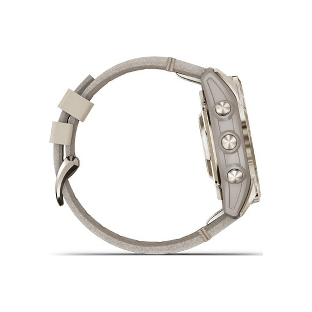 Смарт-годинник Garmin fenix 7S Pro Saph Solar, Sft Gld SS w/ Lmestn Lthr, Excl, GPS (010-02776-30) - зображення 4
