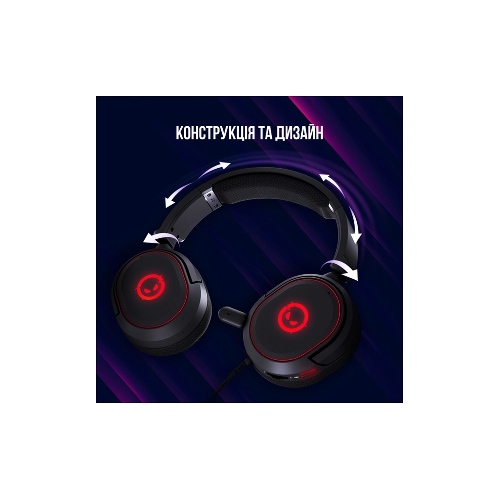 Навушники Lorgar Kaya 460 Gaming RGB USB Black (LRG-GHS460) - зображення 6