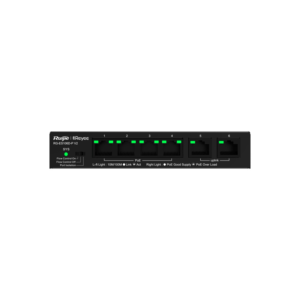 Комутатор мережевий Ruijie Networks RG-ES106D-P V2 - зображення 2