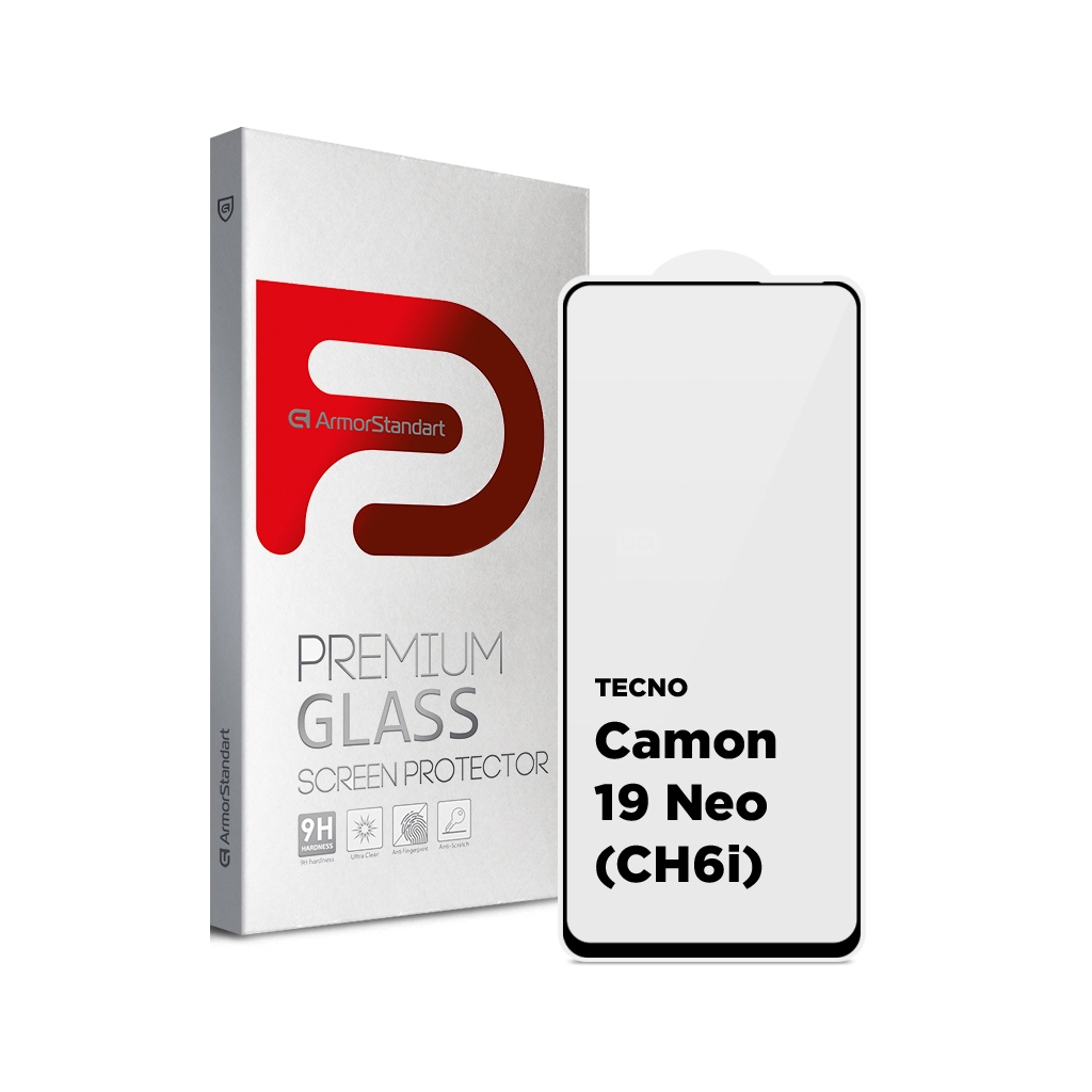 Скло захисне Armorstandart Full Glue TECNO Camon 19 Neo (CH6i) Black (ARM62087) - зображення 1