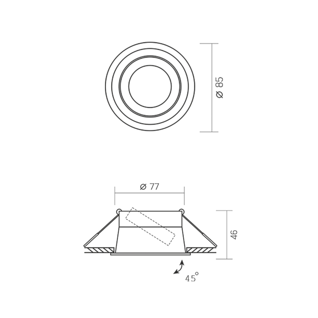 Світильник точковий Videx під лампу GU10 врізний Круглий Білий (VL-SPF09R-W) - изображение 2