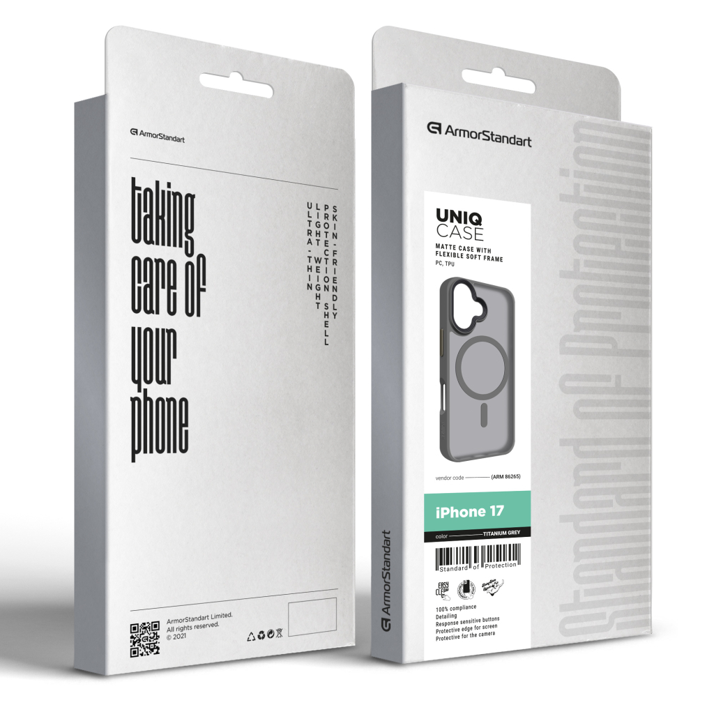Чохол до мобільного телефона Armorstandart Uniq MagCase Apple iPhone 17 Titanium Grey (ARM86265) - зображення 2